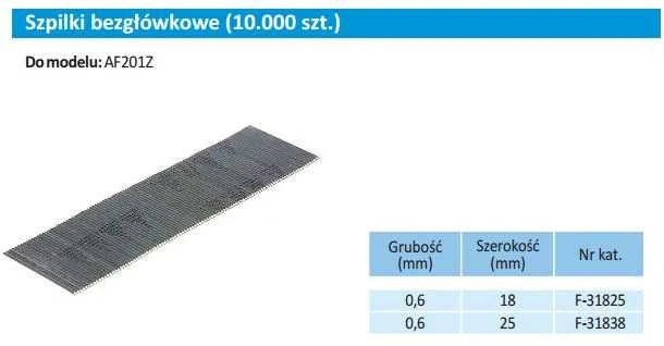 Makita Smeigės 0,6X25MM, Plienas P25, 10.000 Vnt. F-31838 Smeigės 0,6X25MM, Plienas P25, 10.000 Vnt. BPT350, BPT351, AF500HP