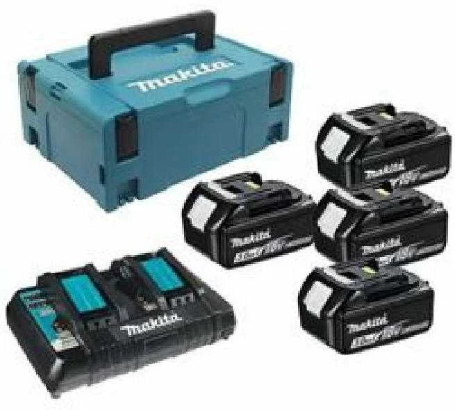 Makita 18V akumuliatorių komplektas su įkrovikliu ir lagaminu