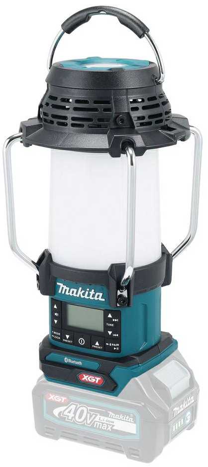 įkraunamas radijo imtuvas su 360' lempa ir žibintuvėliu, 40V max XGT, FM, Makita [MR010GZ] Li-Ion, Bluetooth