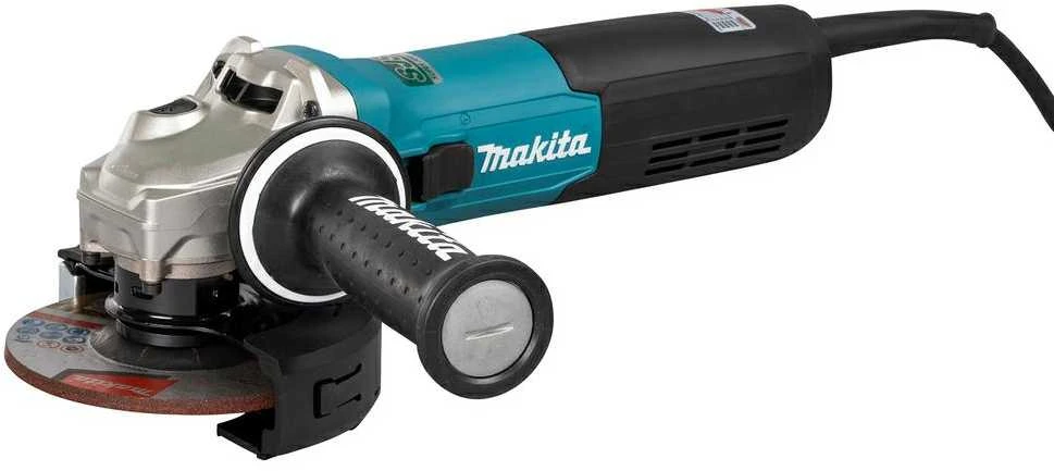 Makita GA5090X01 Kampinis šlifuoklis, 1900 W, 125 mm, SJS², AFT, 2800-11500 min-1, antivibracinė šoninė rankena