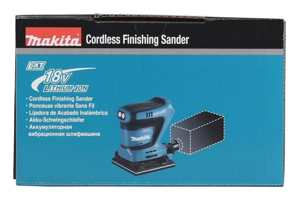 MAKITA akumuliatorinis ekscentrinis šlifuoklis DBO480Z 18V 93x185mm be akumuliatoriaus ir kroviklio
