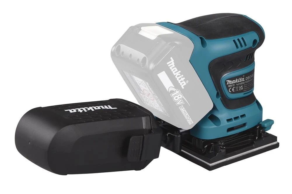 MAKITA akumuliatorinis ekscentrinis šlifuoklis DBO480Z 18V 93x185mm be akumuliatoriaus ir kroviklio