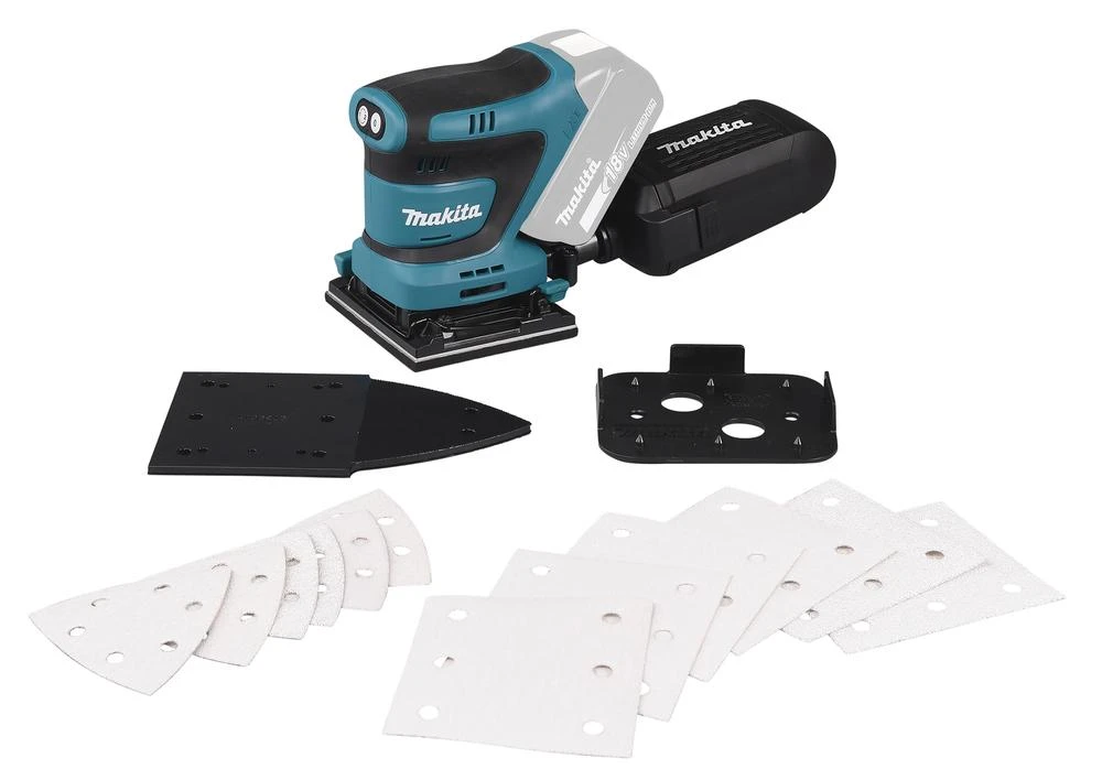 MAKITA akumuliatorinis ekscentrinis šlifuoklis DBO480Z 18V 93x185mm be akumuliatoriaus ir kroviklio
