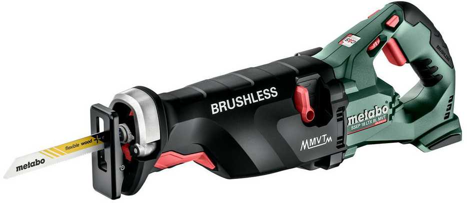 Akumuliatorinis tiesinis pjūklas Metabo SSEP 18 LTX BL MVT; 18 V (be akumuliatoriaus ir pakrovėjo)