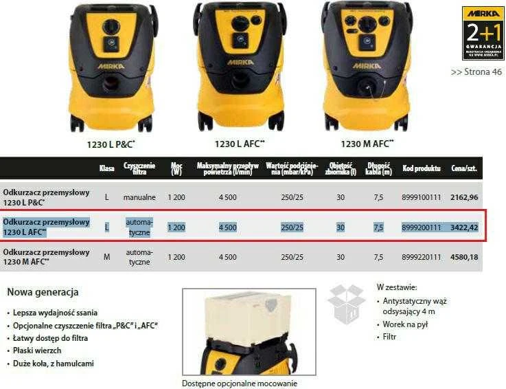 Dulkių siurblys Mirka 1230L AFC