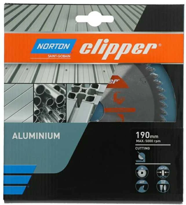 NORTON diskinis pjūklas 190 mm x 30 mm x 60 mm ALUMININIS (2,6 / 1,8)