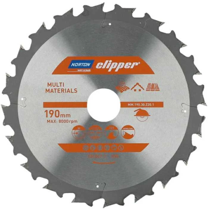 Pjovimo diskas Norton 70184608129; 190x30 mm; Z20