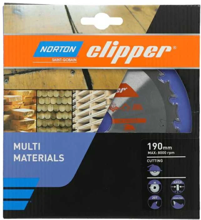 Pjovimo diskas Norton 70184608129; 190x30 mm; Z20