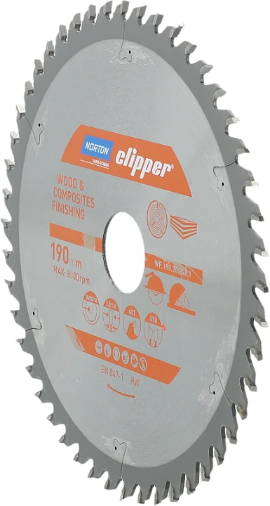 NORTON diskinis pjūklas 190 mm x 30 mm x 48z MEDIENOS IR ATB KOMPOZITAS (2,8 / 1,8)
