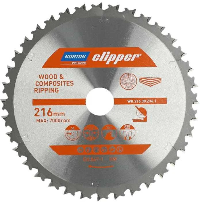 Pjovimo diskas medienai Norton 70184608057; 216x30 mm; Z36