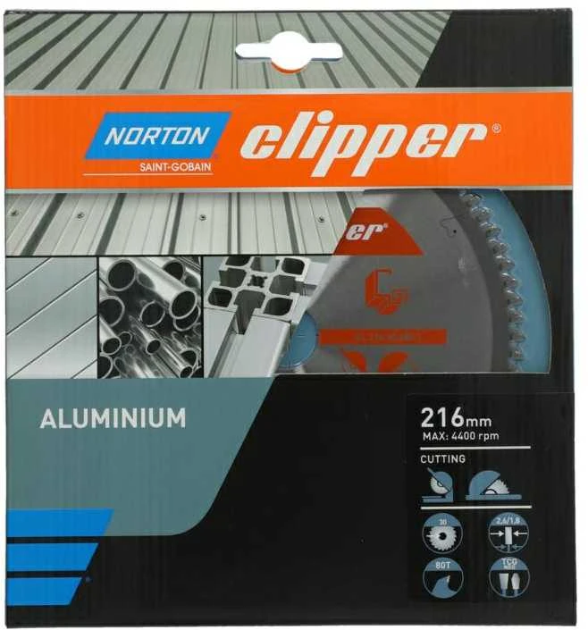 NORTON diskinis pjūklas 216 mm x 30 mm x 80 mm ALUMININIS (2,6 / 1,8)