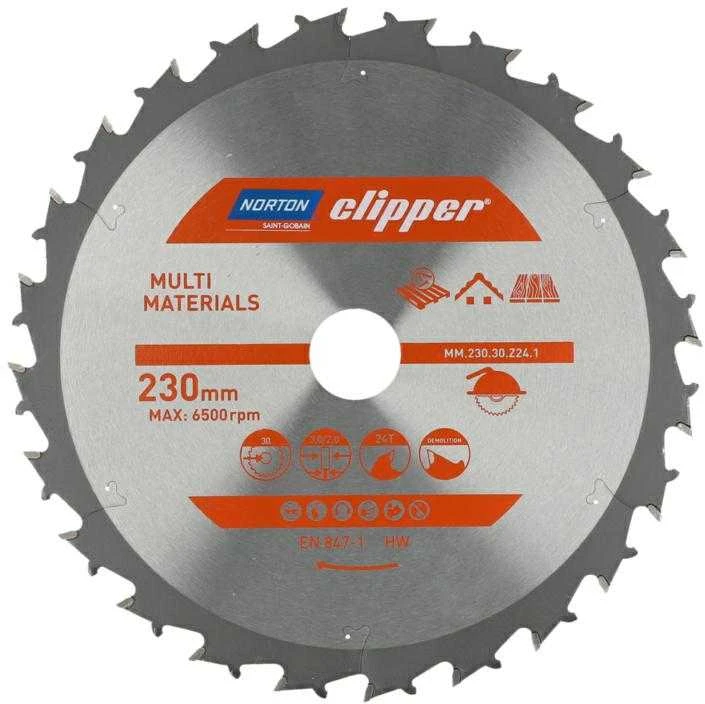 NORTON diskinis pjūklas 230 mm x 30 mm x 24z DAUGIAUSIŲ MEDŽIAGŲ GRINDIMO (3,0 / 2,0)