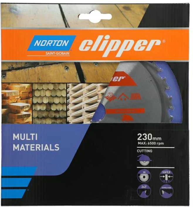 NORTON diskinis pjūklas 230 mm x 30 mm x 24z DAUGIAUSIŲ MEDŽIAGŲ GRINDIMO (3,0 / 2,0)