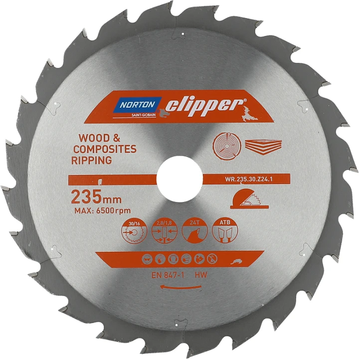 Pjovimo diskas medienai Norton 70184608062; 235x30 mm; Z24