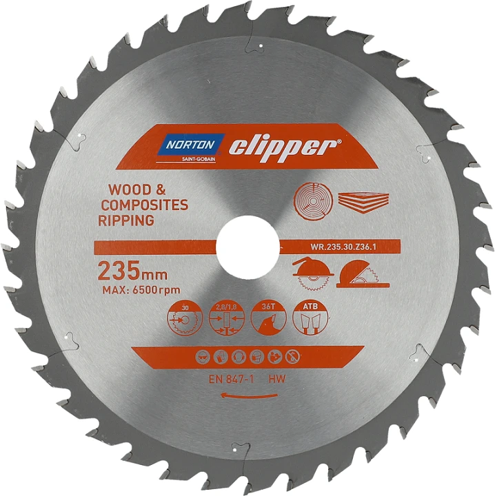 Pjovimo diskas medienai Norton 70184608063; 235x30 mm; Z36