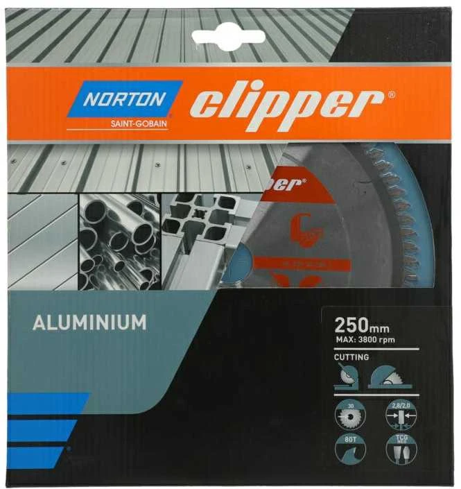 NORTON diskinis pjūklas 250 mm x 30 mm x 80z ALUMININIS (2,8 / 2,0)