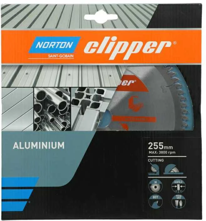 NORTON diskinis pjūklas 255 mm x 30 mm x 80z ALUMININIS (3,0 / 2,2)