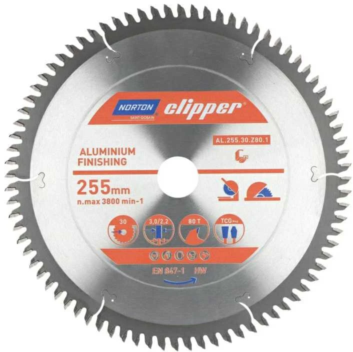 NORTON diskinis pjūklas 255 mm x 30 mm x 80z ALUMININIS (3,0 / 2,2)