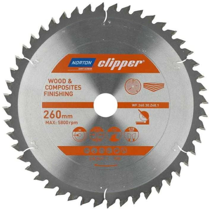 Norton Clipper NORTON diskinis pjūklas 260 mm x 30 mm x 48z MEDIENA IR KOMPOZITINIS ATB Neg (2,6 / 1,8)
