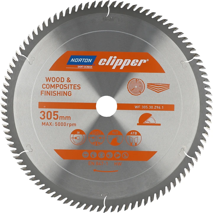 Pjovimo diskas medienai Norton 70184608125; 305x30 mm; Z96