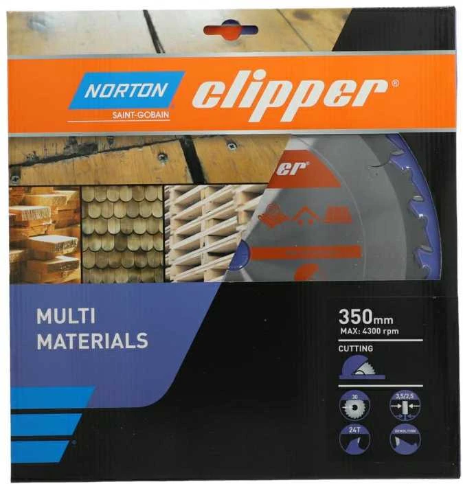NORTON diskinis pjūklas 350 mm x 30 mm x 24z DAUGIAUSIŲ MEDŽIAGŲ GRINDIMO (3,5 / 2,5)