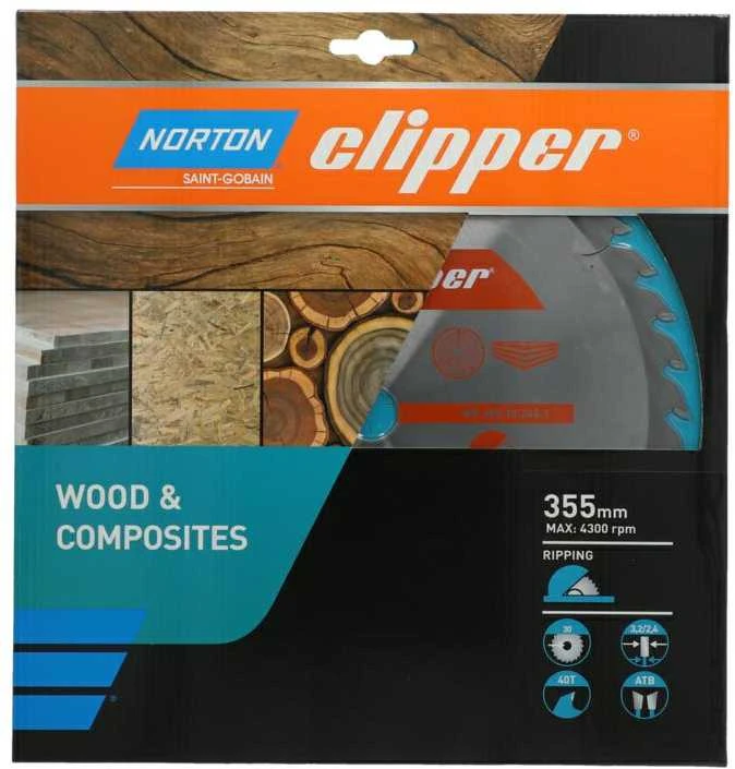Pjovimo diskas medienai Norton Clipper Deflow; 355x30 mm; Z40