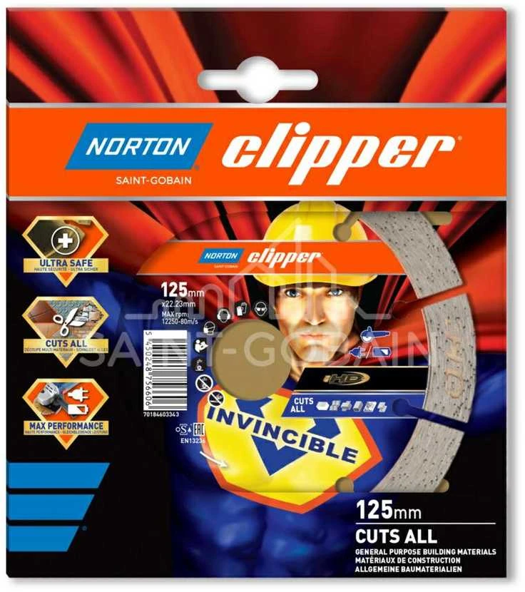 NORTON DEIMANTINIS DISKAS SEGMENTINIS 125mm INVICIBLE CUTS ALL