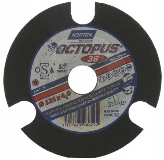 Norton Šlifavimo diskas SAINT-GOBAIN OCTOPUS 125x4x22 A36T