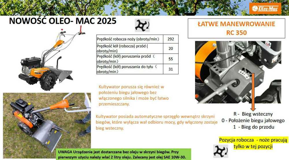 OLEO-MAC KULTIVATORIUS RC 350