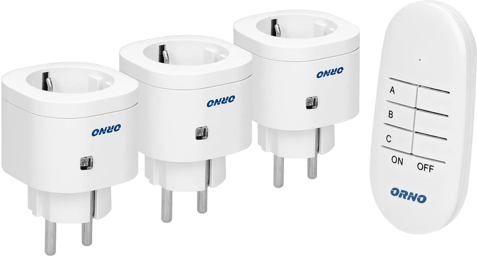 Orno Rinkinys Belaidžių mini lizdų rinkinys su nuotolinio valdymo pultu 3+1, schuko versija