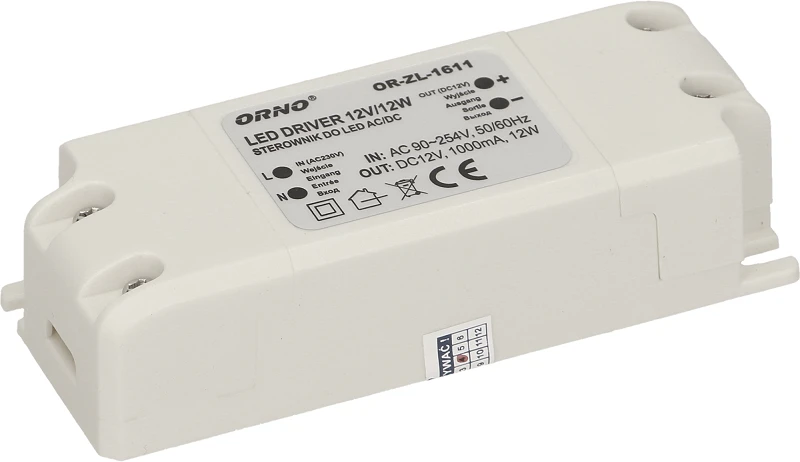 Orno Maitinimo šaltinis LED maitinimo šaltinis 12VDC 12W, IP20