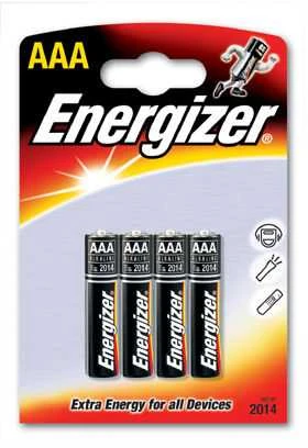 Energizer AAA šarminės baterijos, 4 vnt. pakuotė
