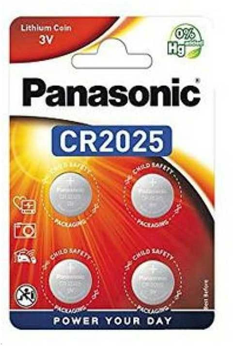Panasonic CR2025 diskinės baterijos, 4 vnt. pakuotė