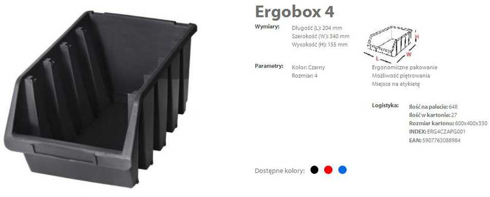 PATROL ERGOBOX 4 MĖLYNA, 204 x 340 x 155mm