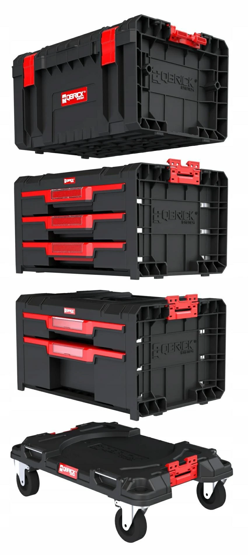 Q-Brick Įrankių dėžės Qbrick System PRO, Juodos/Raudonos spalvos