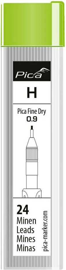 12 Balta 0,9 mm grafitinių šerdelių rinkinys mechaniniam pieštukui 7070 Fine Dry Pica [7032]