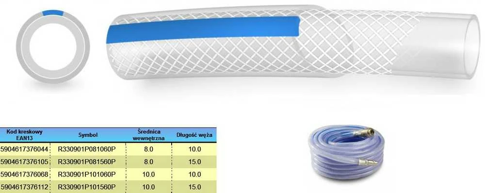 Polix SUDĖTO ORO ŽARNŲ RINKINYS 8mm* 10m