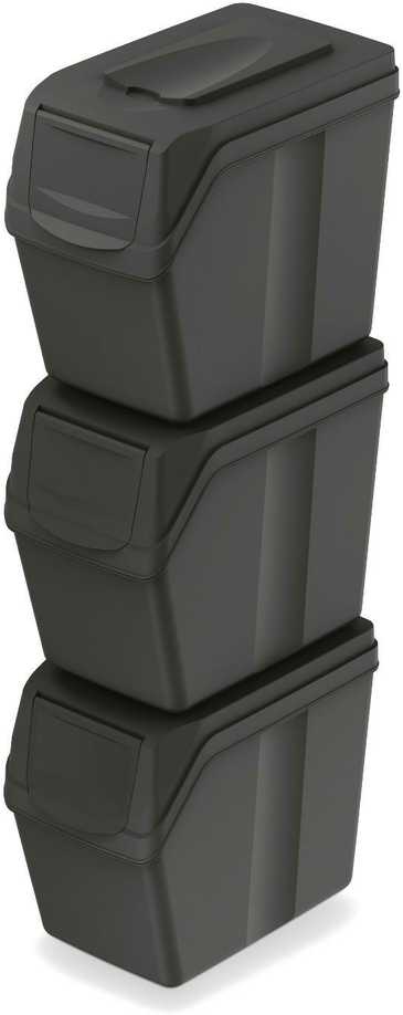 Prosperplast SORTIBOX atliekų rūšiavimo šiukšliadėžių rinkinys, 3x20L (ISWB20S3-S411)