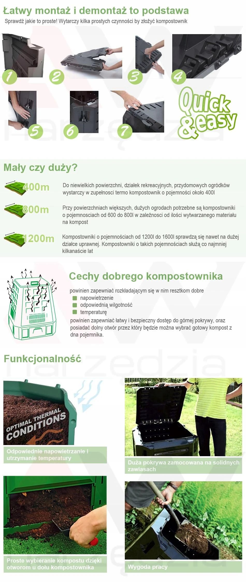 PROSPERPLAST komposto dėžė 380L Juoda 82 x 72 x 72cm