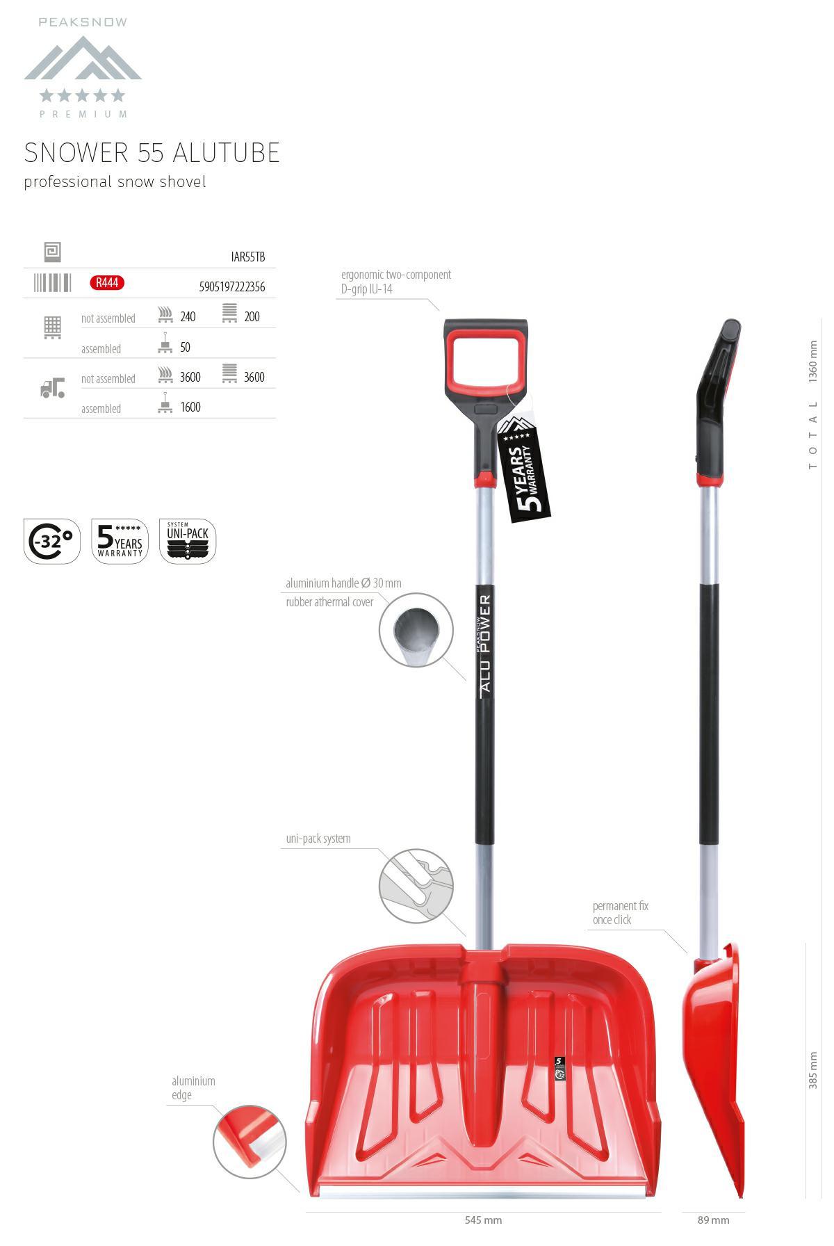 PROSPERPLAST SNIEGO KASTUVAS SNOWER 55 ALUTUBE