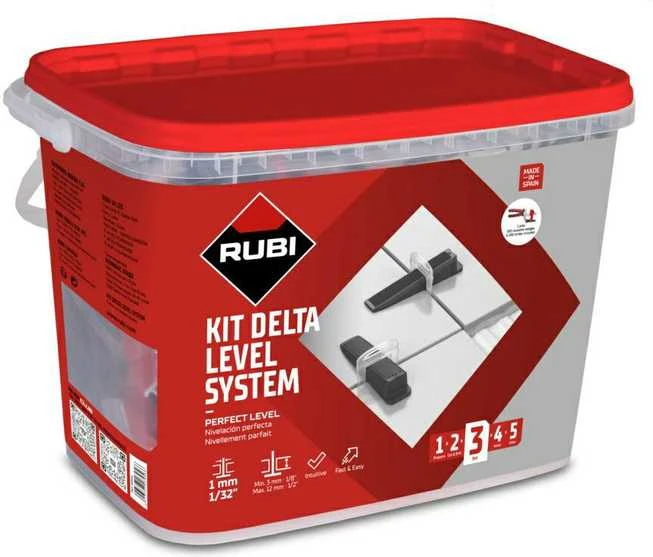 Plytelių nyveliavimo komplektas Rubi DELTA LEVEL SYSTEM; 3-12 mm; 2 mm; 100 vnt.