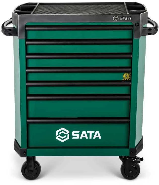 King Tony SATA 7 stalčių dirbtuvių vežimėlis ST95113G PRO, žalias, 299 vnt.