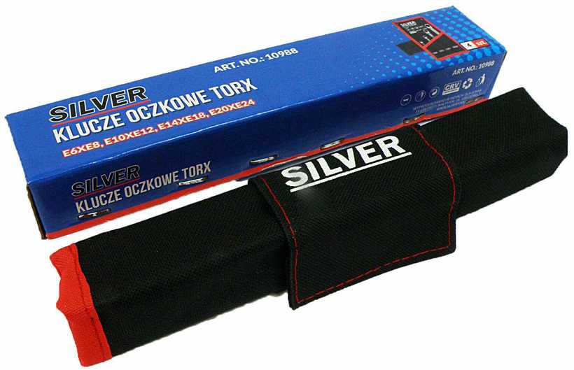 SILVER Sidabrinis Sidabrinis TORX žiedinių raktų rinkinys 4 vnt.