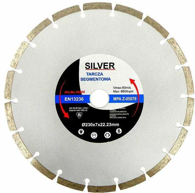 Grąžtas SILVER SIDABARINIS DEIMANTIS 350 x 10 x 25,4 / 22,2 mm SEGMENTAS