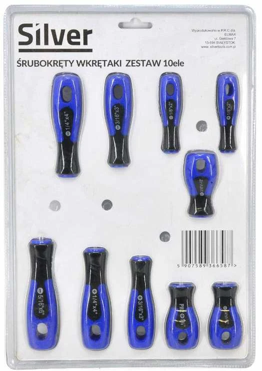 SILVER WKRĘTAKI 10vnt. /Sidabrinis