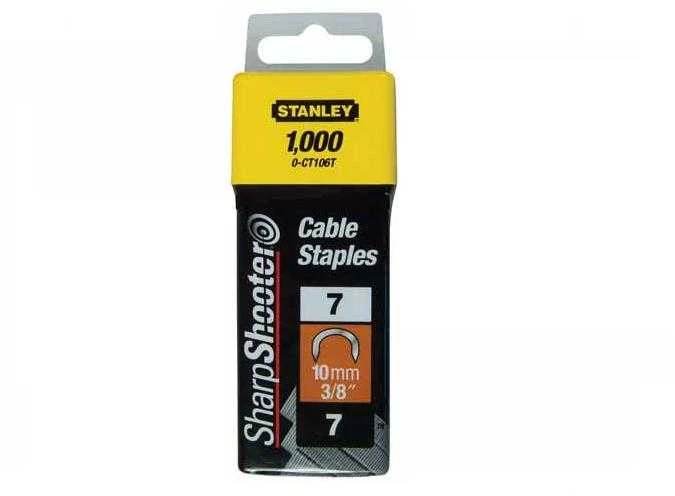 Kabelių kabės Stanley 1-CT106T 10 mm 7 tipo (1000 vnt.)