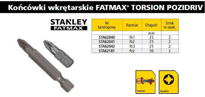 STANLEY KOŃCÓWKA PZ3 x 25mm /2vnt..