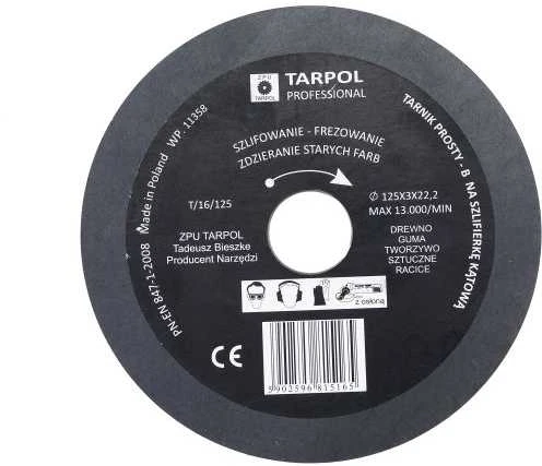 TARPOL TARNIK PROSTY FI 125mm x 3 x 22,2mm, GŁADŹ OSTATECZNA T-16