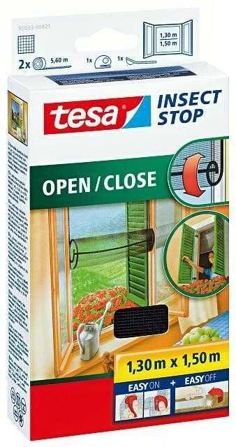 TESA MOSKITIERA OKIENNA ZWIJANA Juoda 1,3m x 1,5m