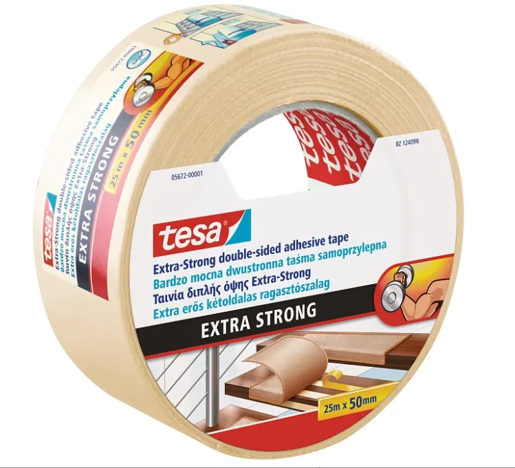 TESA DVIPUSĖ JUOSTA 25m x 50mm EXTRA STRONG